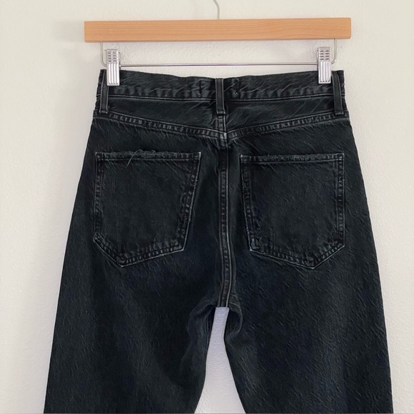 Agolde Jamie High Rise Classic Slim Fit Rigid Denim Jean Rematch Washed Black 24 - Picture 4 of 11